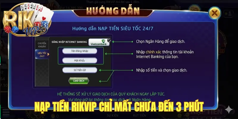 Nạp tiền Rikvip đơn giản