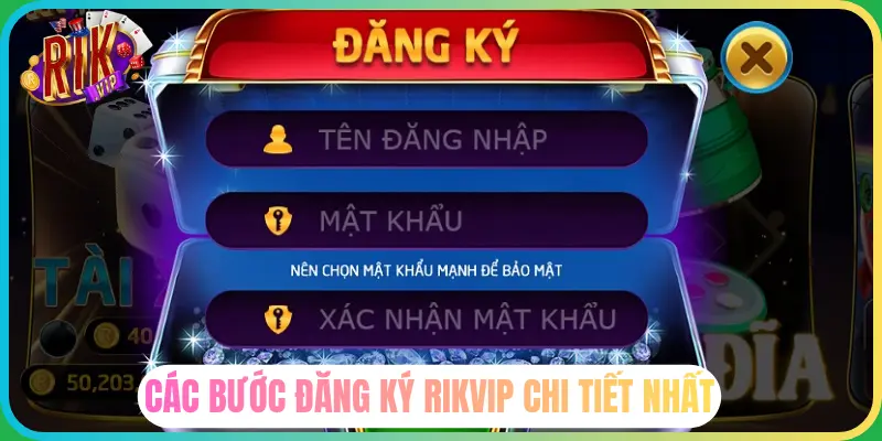 Các bước đăng ký Rikvip